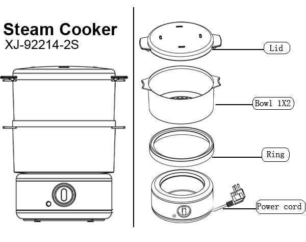 steam cooker structure chart