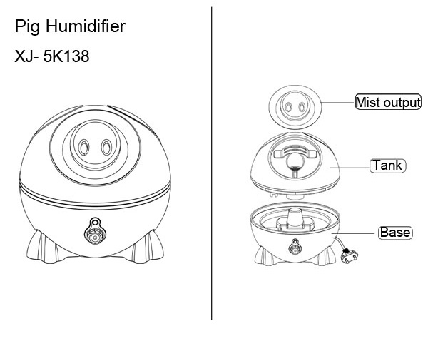 plastic Humidifier structure chart