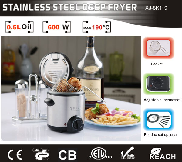 stainless steel mini deep fryer 