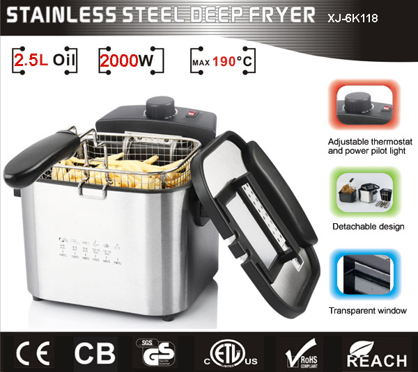 stainless steel deep fat fryer XJ-6K118