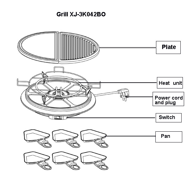 Raclette Grill XJ-3K042BO